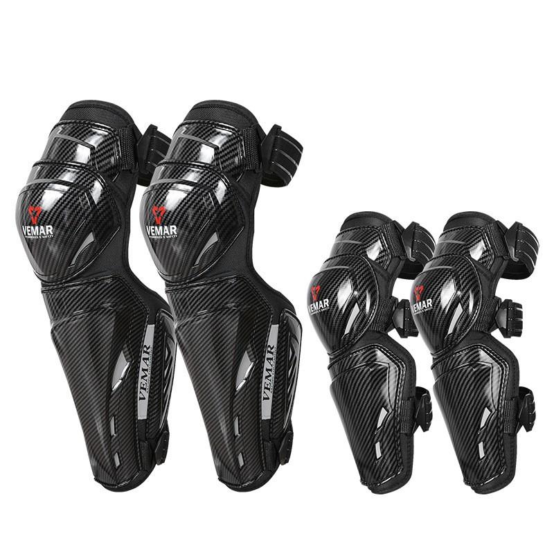 VEMAR Motorcycle Knee Pads Carbon Fiber Pattern Lightweight Breathable Impact Protection Cycling Protective Gear Safety Adult