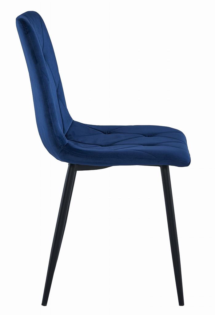Libra Chair - Navy Blue Velvet / Black Legs X 4