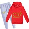 Футбольный комплект с худи и штанами CR7 для мальчиков, возраст 3-12 лет, Спортивный костюм из 2 предметов для весны и осени