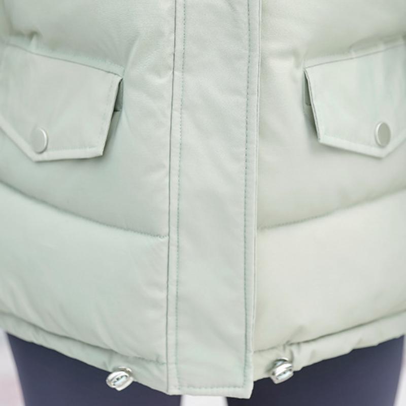 Зимняя куртка-пуховик с меховым воротником и капюшоном, женская парка с длинным рукавом, толстые теплые куртки из хлопка