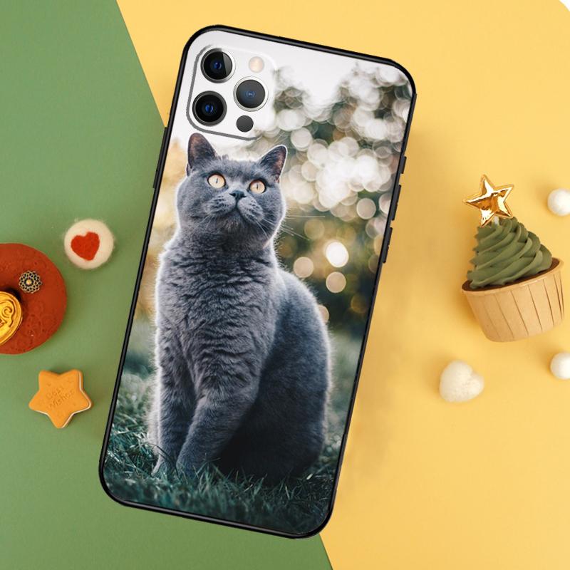 Чехол для телефона Британская короткошерстная кошка Для iPhone 17 16 14 13 12 11 15 Pro Max 12 13 Mini 16E 17 Air Ударопрочный чехол