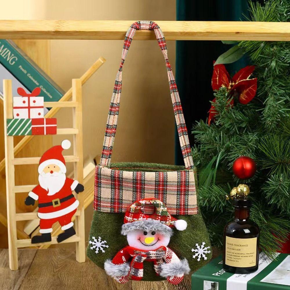 Cartoon Christmas Crossbody Bag Non-fading Gifts Candy Bag Creative Christmas Handbag  Xmas Gift