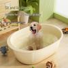 Pet Soaking Bathtub for Small Dogs and Cats - Anti-Tip Design with Drain