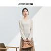 JOY SPEAKER Women's Round Neck Cutout Knit Sweater
