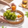 Handmade Imitation Rattan Woven Baskets Plastic Bread Fruit Storage Tray  Tabletop