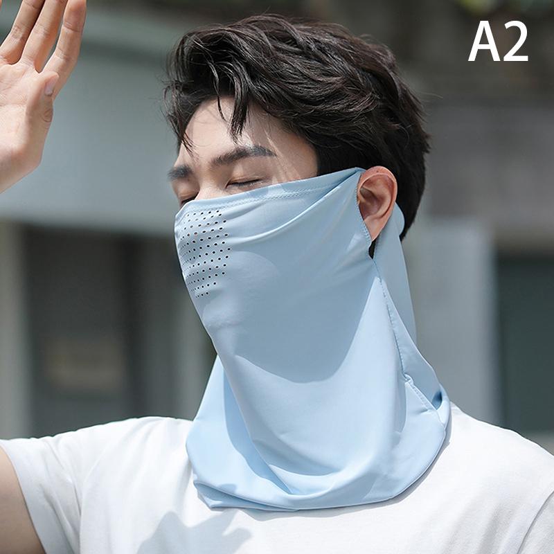 Унисекс шарф для лица дышащий ледяной шелк УФ-защитная маска мягкая регулируемая анти-ультрафиолетовая тонкая для летнего активного отдыха