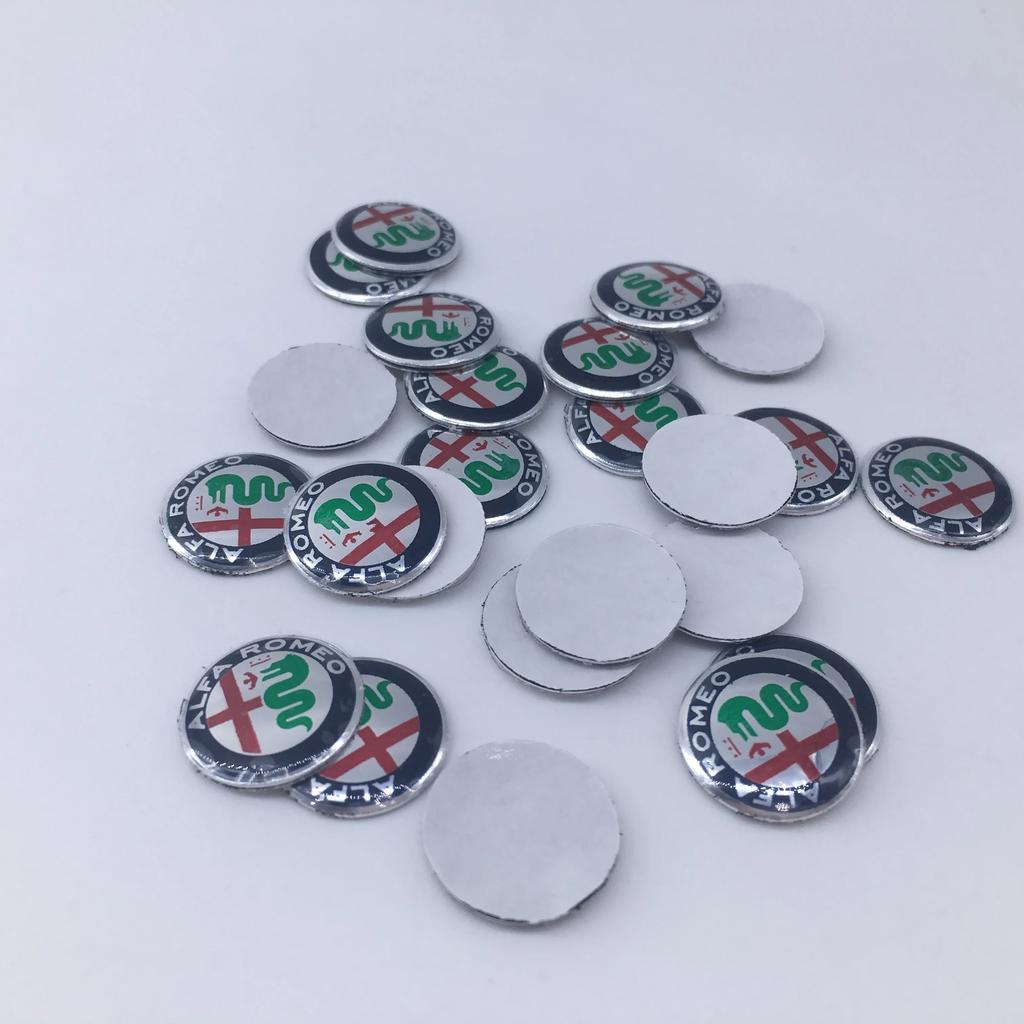 For Alfa Romeo 2026 Hot Sticker 10pcs 11mm 14mm 15mm Car Key new Black green gold red silver clover Emblem Stickers ForAlfa Rome
