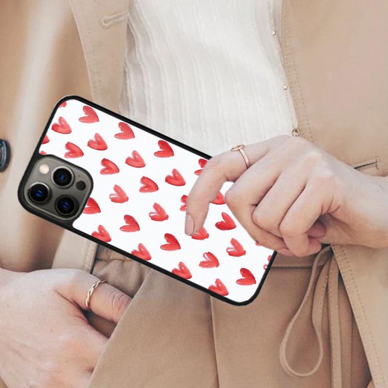 Милый Магнитный Чехол Для Телефона С Рисунком Сердечки Для APPLE iPhone 16 14 13 12 11 Pro Max 15 Plus Беспроводная Зарядка С Чехлом MagSafe