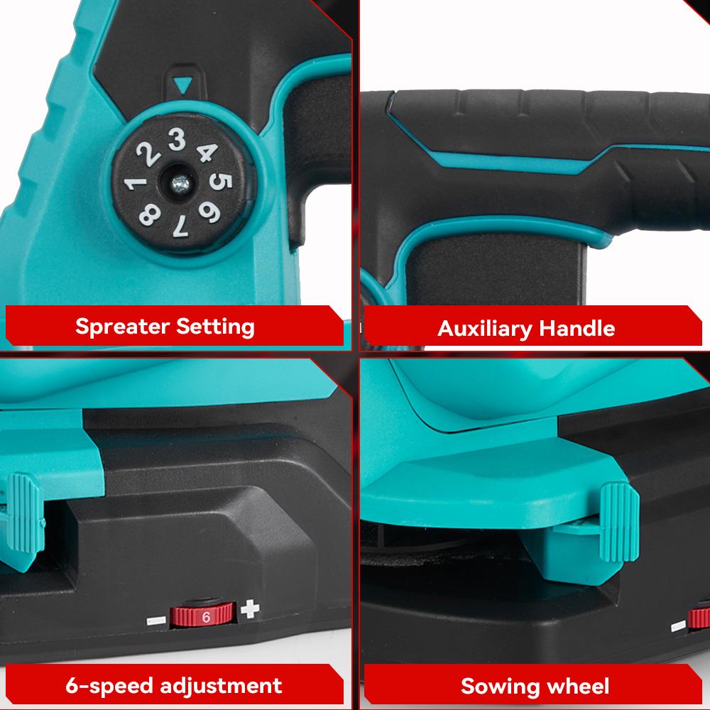 ONEVAN 3.3L Сеялка-кормораздатчик 6 скоростей Регулировка Перезаряжаемый Ручной Беспроводной Сельскохозяйственный Разбрасыватель Удобрений Для Аккумулятора Makita 18-21 В