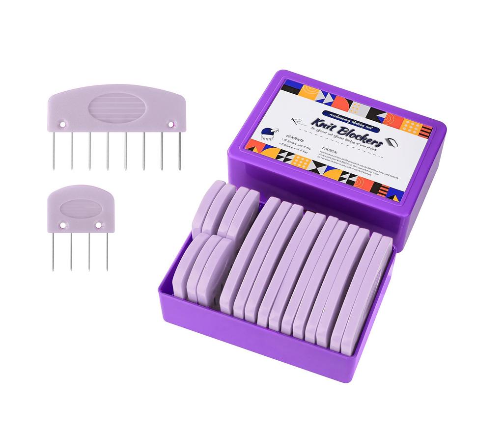 Лавандово-пурпурные вязальные булавки для придания формы шали и шарфу своими руками