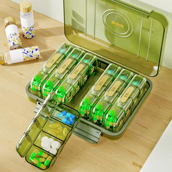 Органайзер для таблеток, 21/28, сетка, пряжка, независимая крышка, хорошая герметичность, легкий доступ, пылезащитный чехол для планшета на 7 дней, еженедельно, канцелярские товары