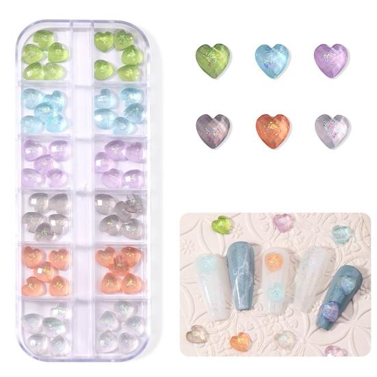 1 Box Nail Decoration Creative Shape Vivid Color Stunning Visual Effect Non-Fading Wide Application Decorative Resin Luxury Flower Bear Nail Supplies
