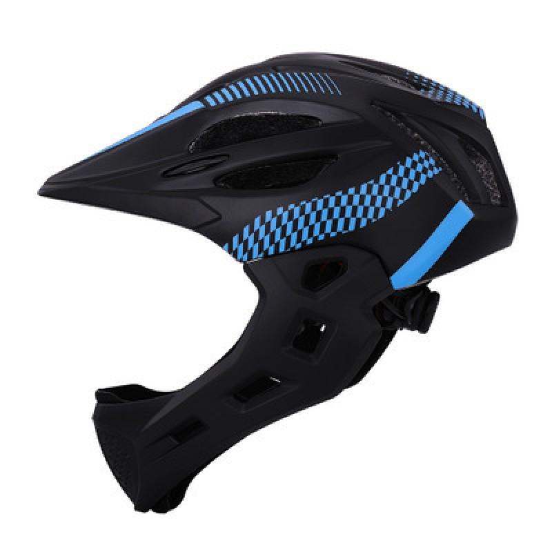 Kids Full Face Bicycle Helmet With LED Light Insect Net CE Certified EPS Lightweight Ventilated Mountain Bike Riding