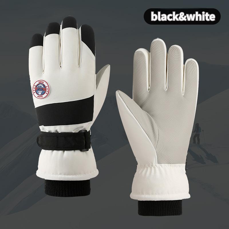 Зимние теплые плюшевые и толстые лыжные перчатки для студенток, уличные электрические велосипеды для езды на морозоустойчивом сенсорном экране, водонепроницаемые для женщин