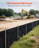 Silt Fence Fabric Rolls, 0.6×30.5 m Backed Wire Silt Fence, Erosion Control Fencing for Sediment Retention, Industrial Grade Temporary Tough