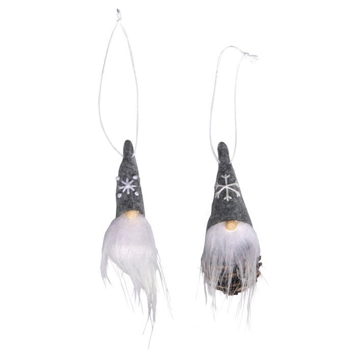 Lutin blanc - Décoration de sapin de Noël - 10 cm