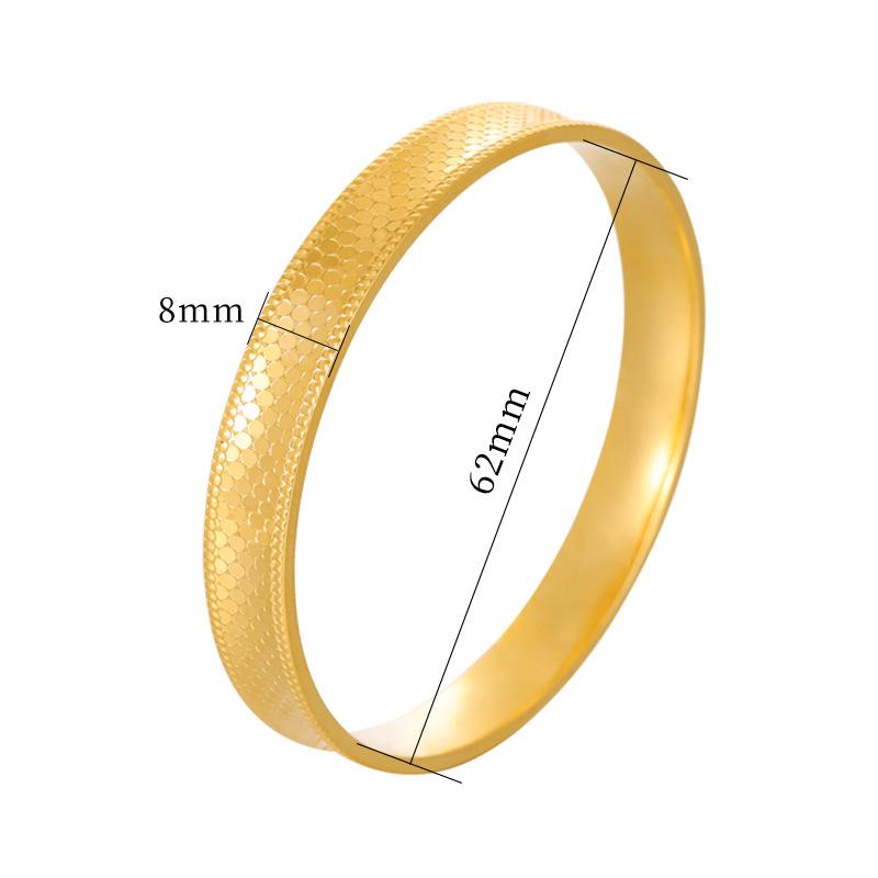 Gold-Plated Dragon Scale Polka Dot Bracelet - Unisex, Multiple Sizes, Traditional Craftsmanship, National Style Jewelry