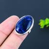 Подарочное кольцо ручной работы из стерлингового серебра 925 пробы с натуральным драгоценным камнем содалитом, размер 6,5 w1r67