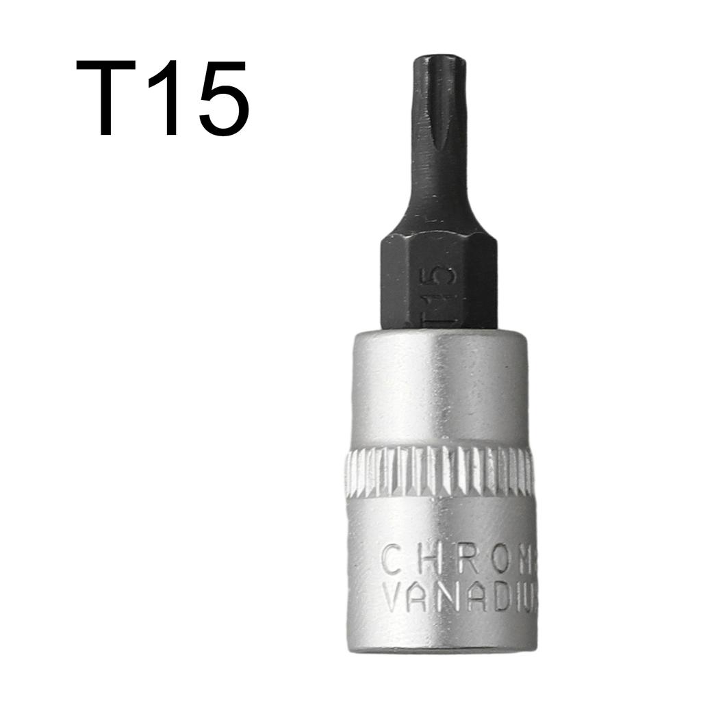 1Pc Screwdriver Bit 1/4Inch Drive Socket Ratchet Socket T8 T15 T20 T25 T27 T30 T40 Extension Rod Socket 38mm Hand Repairing Tool