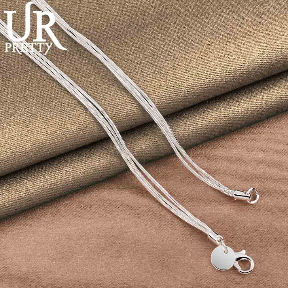 Ожерелье из стерлингового серебра 925 пробы с тремя розами в виде змеиной цепи, модный свадебный аксессуар