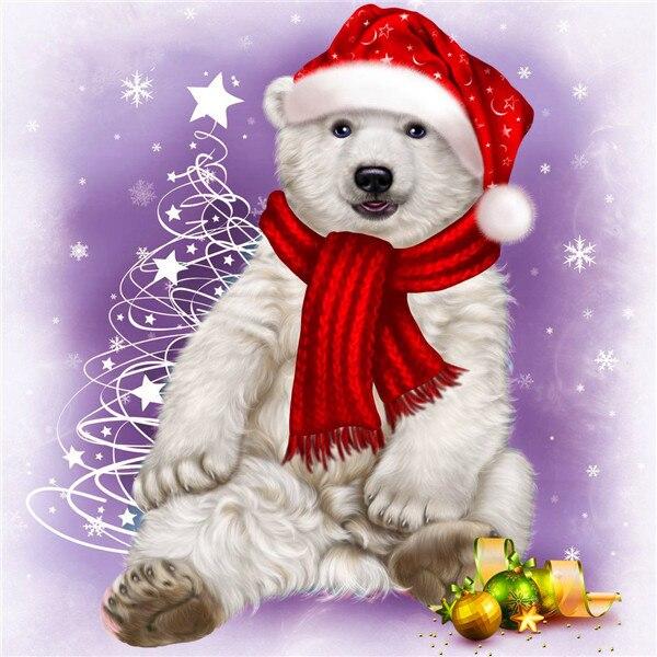 5d алмазная живопись, полная дрель, круглая Алмазная вышивка кошка, собака, вышивка крестиком, стразы, мозаика, Рождественский подарок