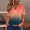 Women's T Shirt Tee Printed Button Short Sleeve Tunic Daily Weekend Fashion Basic V- Neck Regular Top