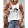 2024 New Women's Crew Neck Tank Top Leopard Print And Love Print Women's Tank Top Street Fashion Women's Casual Tank Top