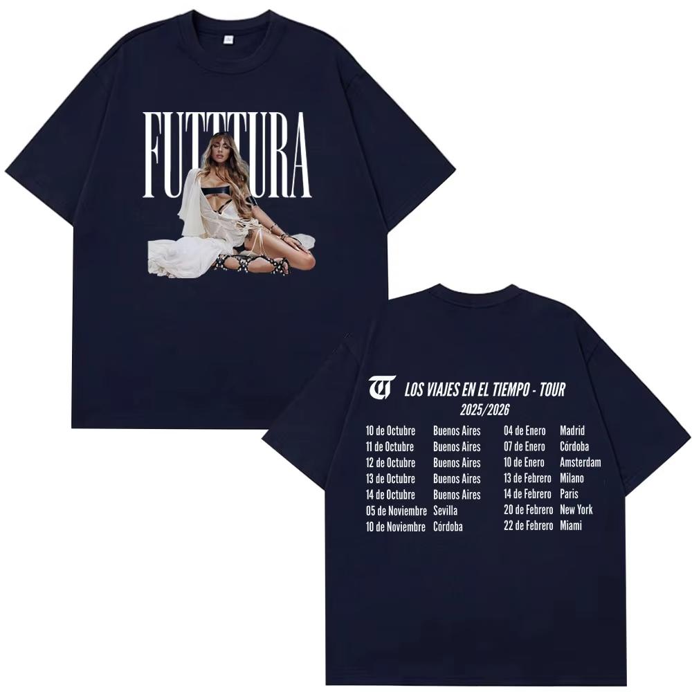 2026 Singer TINI STOESSEL Futtura Tour Винтажная Футболка с Принтом Унисекс Женская Хип-хоп Футболки Хлопок Повседневная Футболка Уличная Одежда Лето