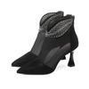 New Female Pointed Sexy Mesh Hollow Thick Heel Ladies High Heels