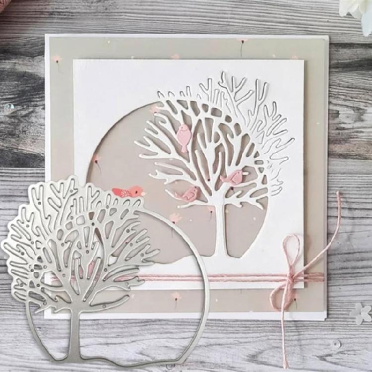 Bunnies Cutting Dies Scrapbooking Stencils Tree Shape Carbon Steel Die Cut Templates for Card Making Scrapbooking
