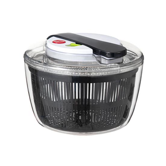 Центрифуга для салата большая ручная с системой дуршлага Мойка для овощей и фруктов многофункциональная пластиковая