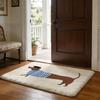 Floor Mat Soft Flannel Rug Non Slip Absorbent Mat for Bathroom Bedroom Home Decor Anime Cute Dachshund puppy