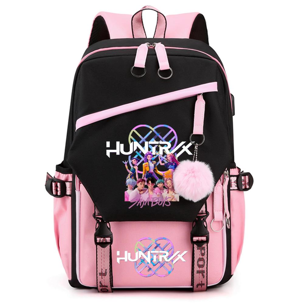 Милый Kpop Рюкзак с принтом Охотников на демонов Большой вместимости для подростка, студента, девочки, мальчика, школьный портфель, сумка для книг, детский подарок, женская водонепроницаемая дорожная сумка, Mochila