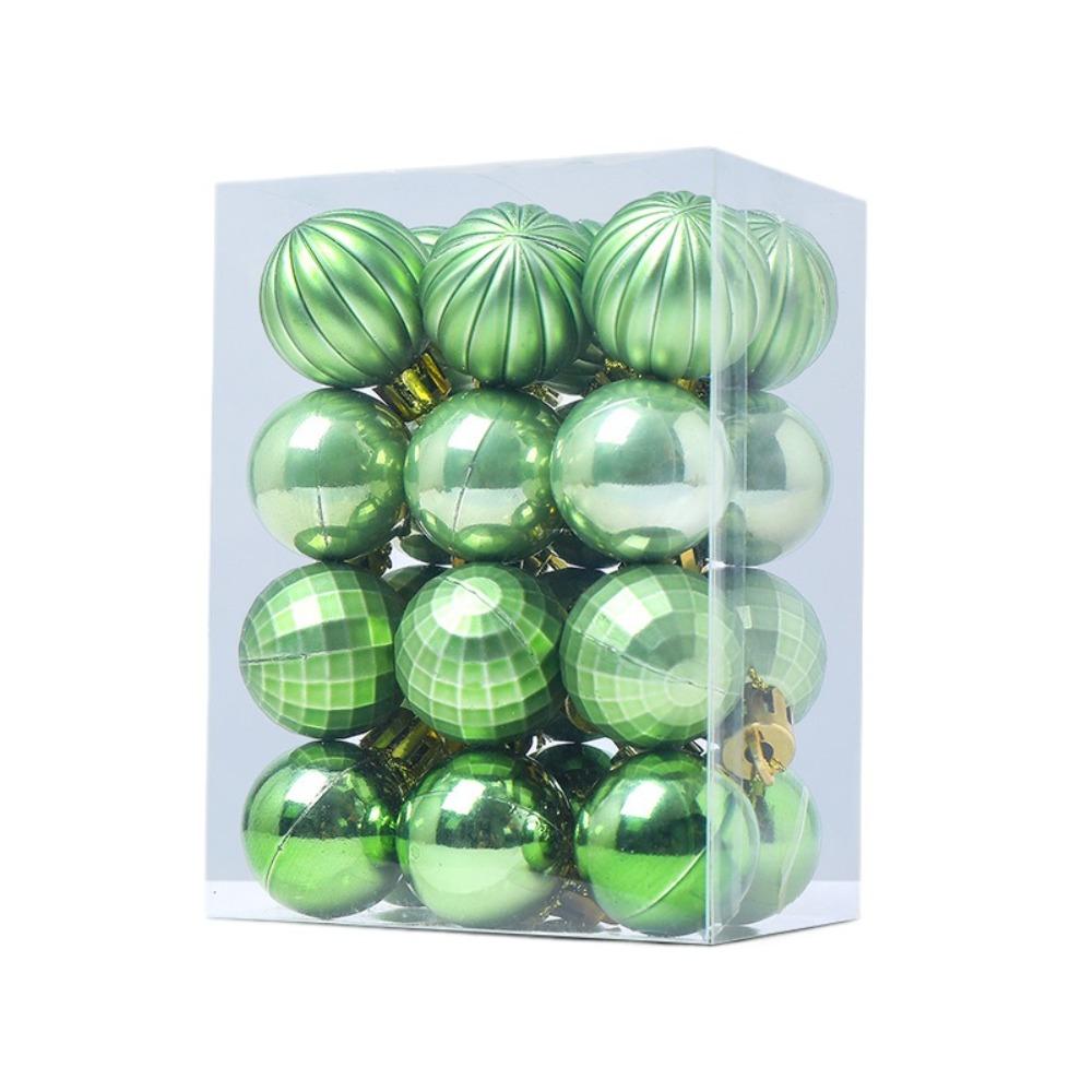 24pcs Crafts 3cm Christmas Ball Set Creative Waterproof Christmas Tree Pendant Delicate Painted Hanging Ornament Room