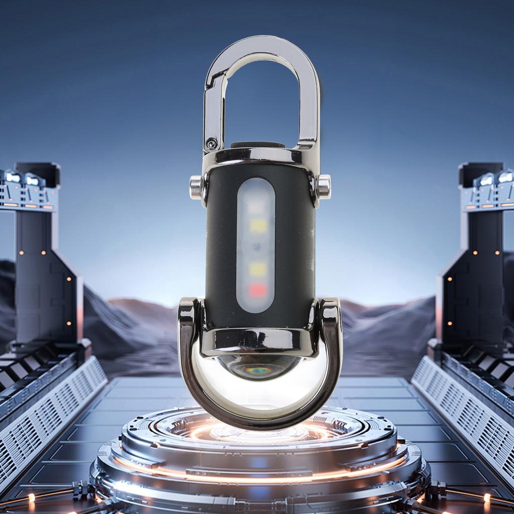 Portable LED Work Light Keychain Pendant USB Rechargeable Flashlight Keyring for Camping Pocket Sized Key Chain Tool