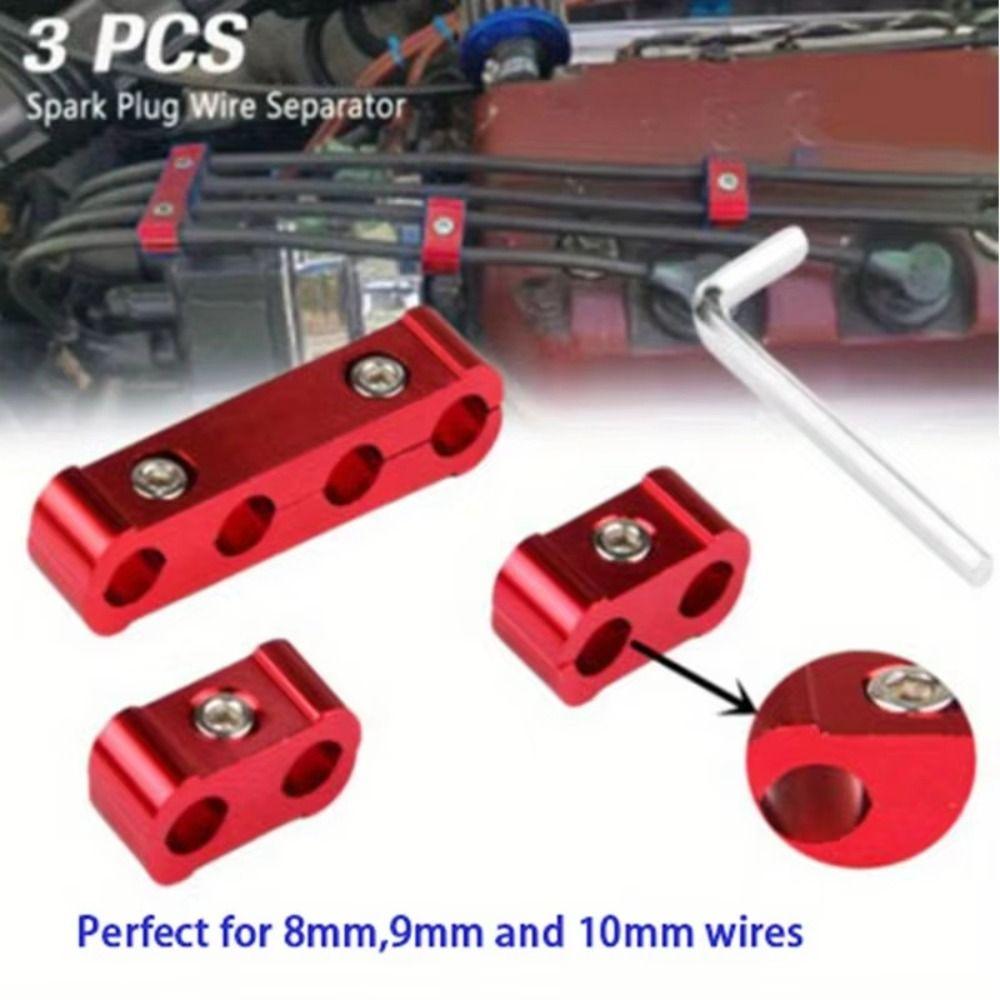 3pcs Cable Management Spark Plug Wire Dividers Three Dividers Spark Plug Wire Clamp Car Maintenance