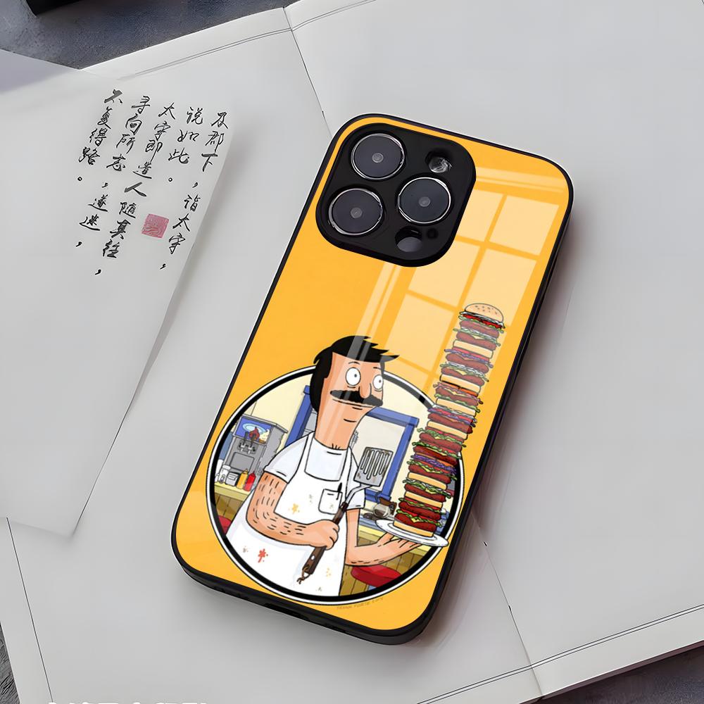 B-Bobs B-Burgers Phone Case For IPhone 17 Air 16 E Pro Max 15 14 13 Mini 12 Pro 11 Max Plus Black Glass Cover
