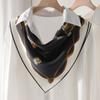 Literary Flower All-matching Mulberry Silk Crepe De Chine Scarf Sunscreen Fashion Square Towel
