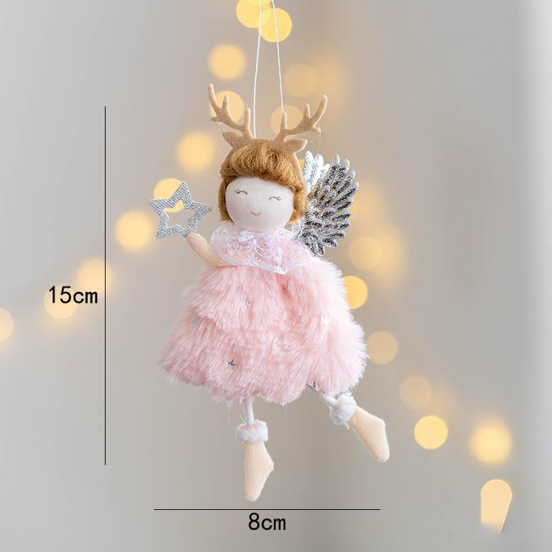 Christmas Plush Angel Girl Santa Claus Dolls Xmas Tree Ornament Natal Noel Navidad 2025 Christmas Decorations for Home New Year