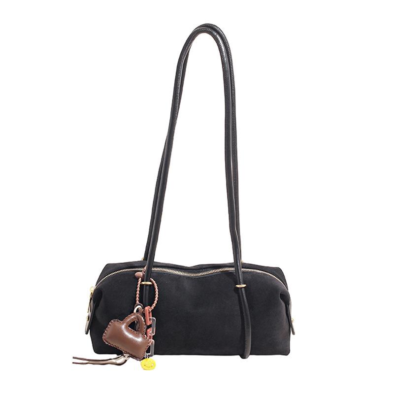 Ретро нишевая замшевая сумка-подушка женская новая сумка-мессенджер для通勤, универсальная текстурная сумка под мышкой