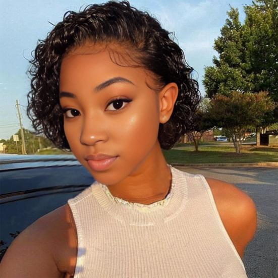 Женский короткий афро вьющийся парик, пушистые, естественно выглядящие, высокотемпературное волокно, термостойкие женские черные волнистые синтетические волосы