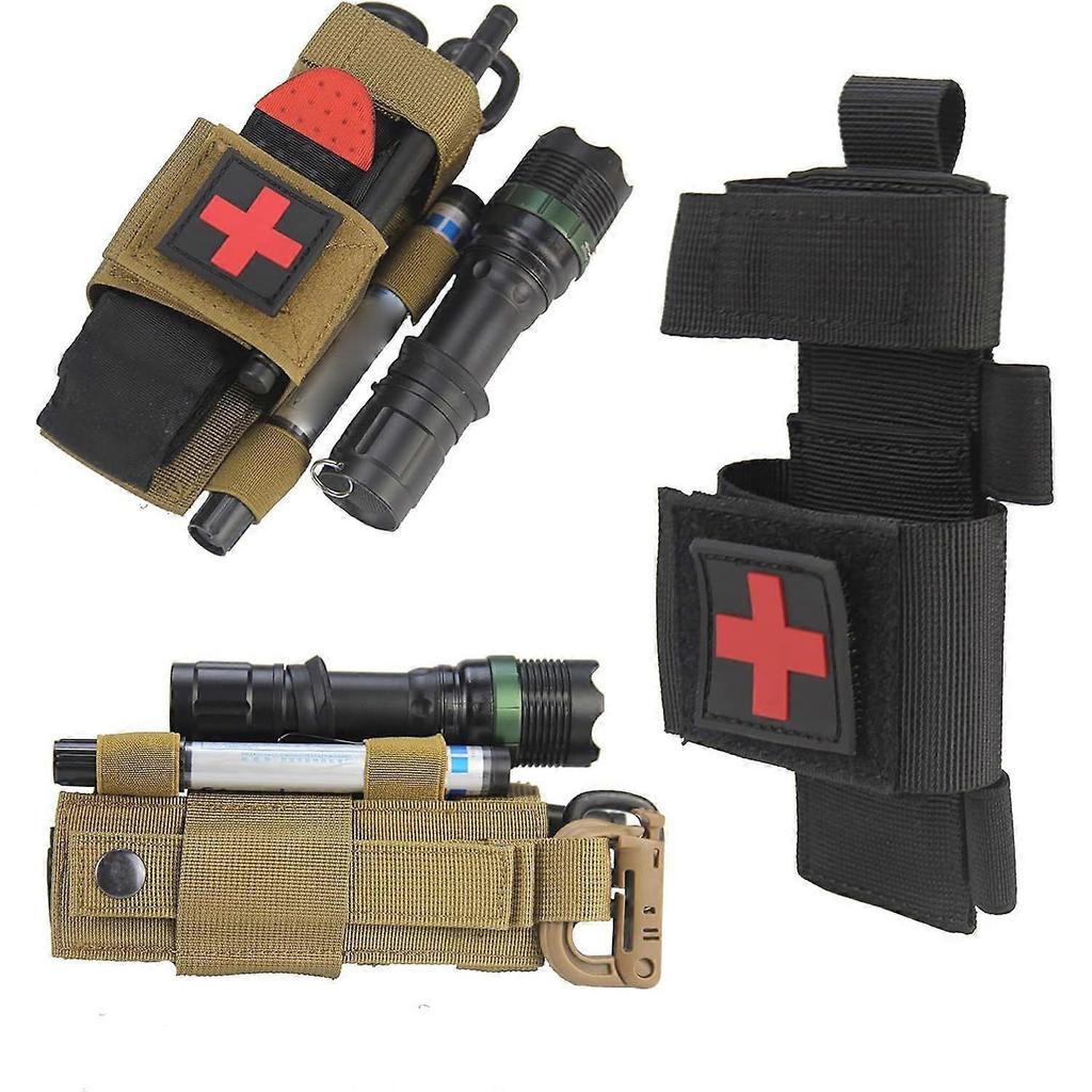 Tourniquet Pouch, Multi-Purpose Tactical Tool Holder Gadget Waist Bag Drop Leg Storage Bag for Outdoor First Aid 2 Pcs,Carivent