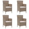 Day and Night - Day and Night Garden Chairs with Cushions 4 Units Beige Synthetic Rattan