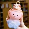 Бутылка для воды Kawaii Straw объемом 800 мл с веревкой, портативная кружка для воды с градиентом в виде медведя, герметичная кружка для питья большой емкости для детей и девочек