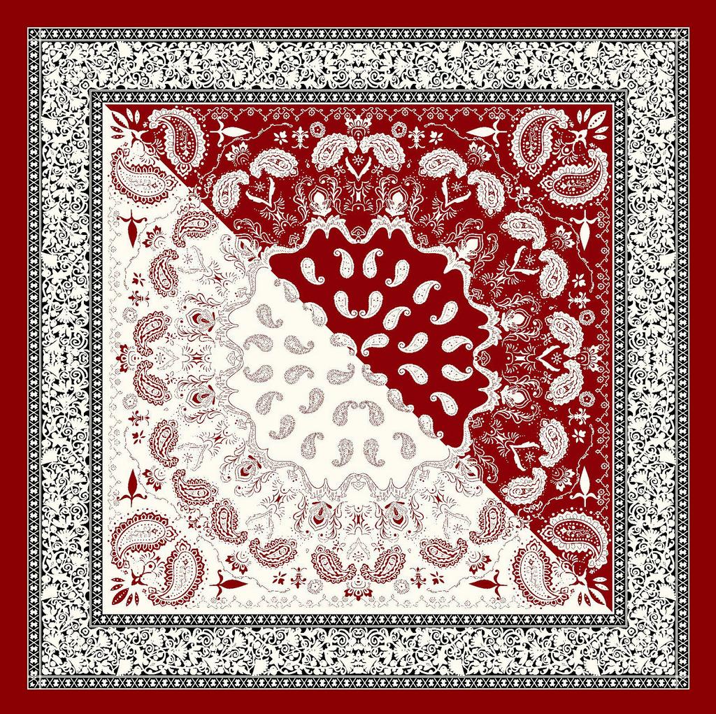 Шелковый платок Mai Tong 90 см * 90 см Богемное сочетание цветов Кешью, Женский квадратный платок Шелковый платок Шарф Шарф