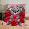 1pc Koala Heart Outdoor Flannel Blanket Soft Warm All-Season Throw for Sofa Bed Car Camping Office, Cozy Gift Idea1322S