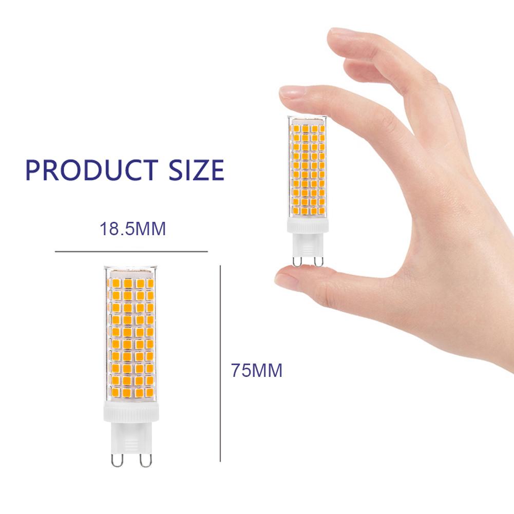 10 шт. Светодиодная лампа G9 10 Вт для люстры AC 100В-265В 124 светодиода SMD2835 Без мерцания Керамическая лампа для освещения гостиной