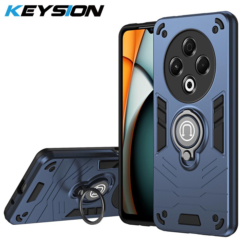 KEYSION Противоударный защитный чехол для Tecno Spark 30 4G Мягкий силиконовый чехол + защитное кольцо для камеры ПК Подставка для телефона Чехол для Tecno Spark 30