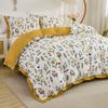 3 шт. Желтый комплект пододеяльника Цветочный чехол для одеяла Кисточки Кантри Комплект для кровати Мягкий Легкий Пуховый Постельный Комплект на Все Сезоны