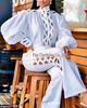 Lace Long-Sleeve White Shirt & Pants Retro Two-Piece Suit, 2021 Collection